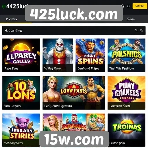 Variedade de jogos disponíveis no site 425luck.com